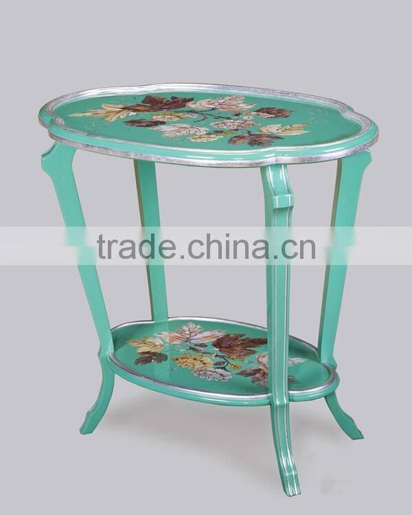 Gold Gilding Wooden Curio Cabinets With Flowers Paint Motif, Hand Painted Red Chinoiserie Secretary Cabinet with Drop Front Desk