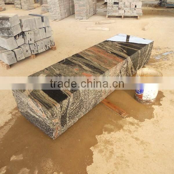 China Multicolor red granite garden bench