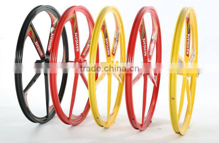 24 inch lightest strongest magnesium alloy bike wheel /fixed gear type hub bike wheel