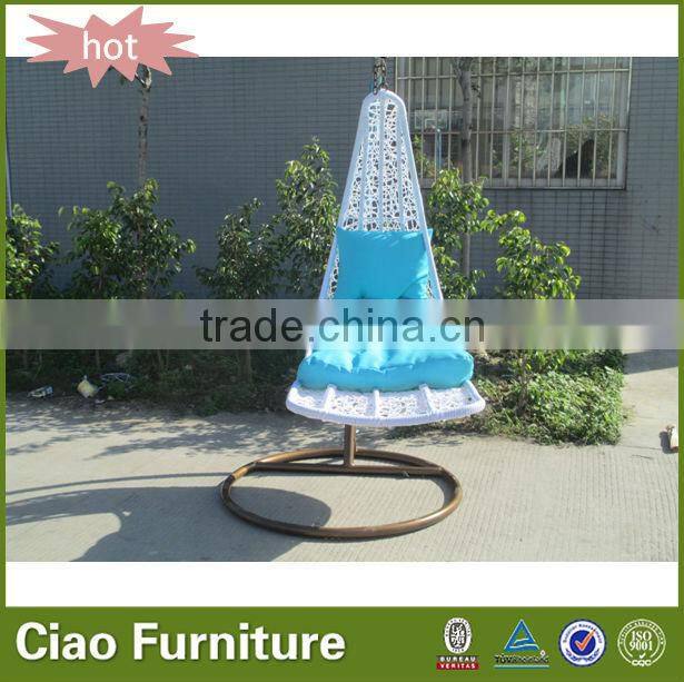 Outdoor adult swing garden moon shape rattan hanging chair