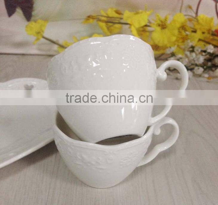 Emboss Porcelain&Ceramic Coffee Set