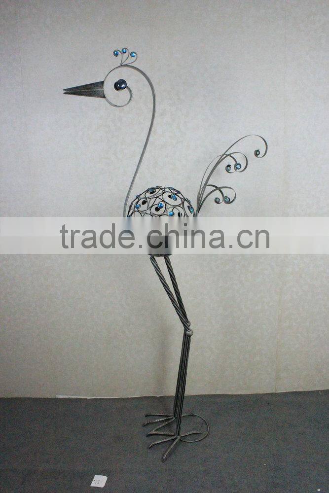 Garden decor metal animal peacock