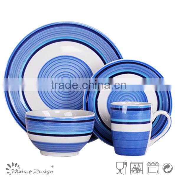 18pcs colorful stripe cheap ceramic dinner set ceramic cheap ceramic round dinner set