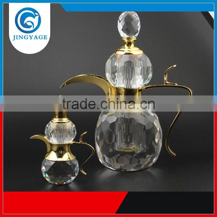 Jingyage cute design crystal perfume bottle alloy empty bottle for oils crystal wedding perfume bottle