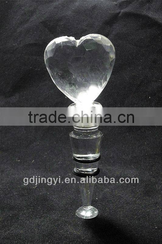 2014 acrylic heart shaped wine stopper with LED