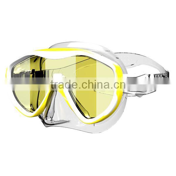CE approval Silicone Diving mask with mirrored lens,diving Equipment for Spearfishing (MM-100)