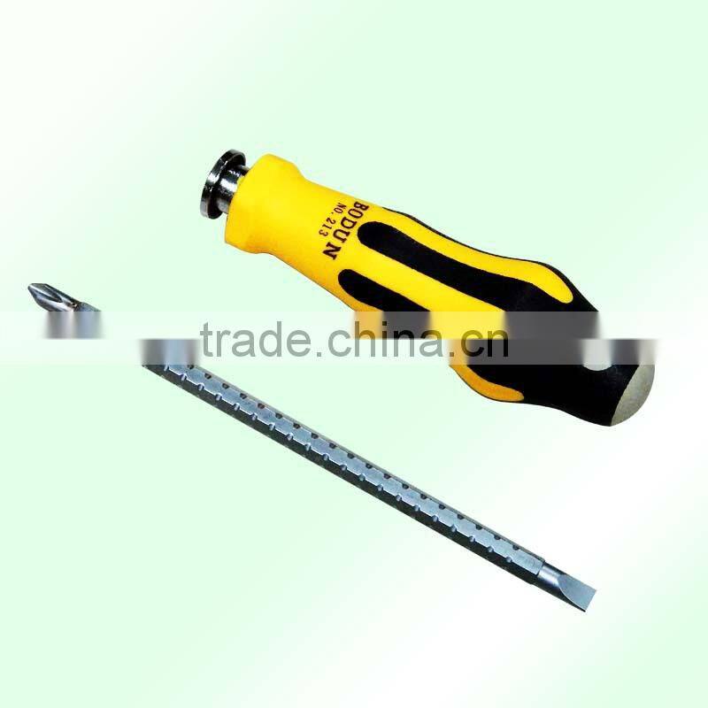 D1034 213 Black and Yellow wear heart handle with adjustable two use screwdriver
