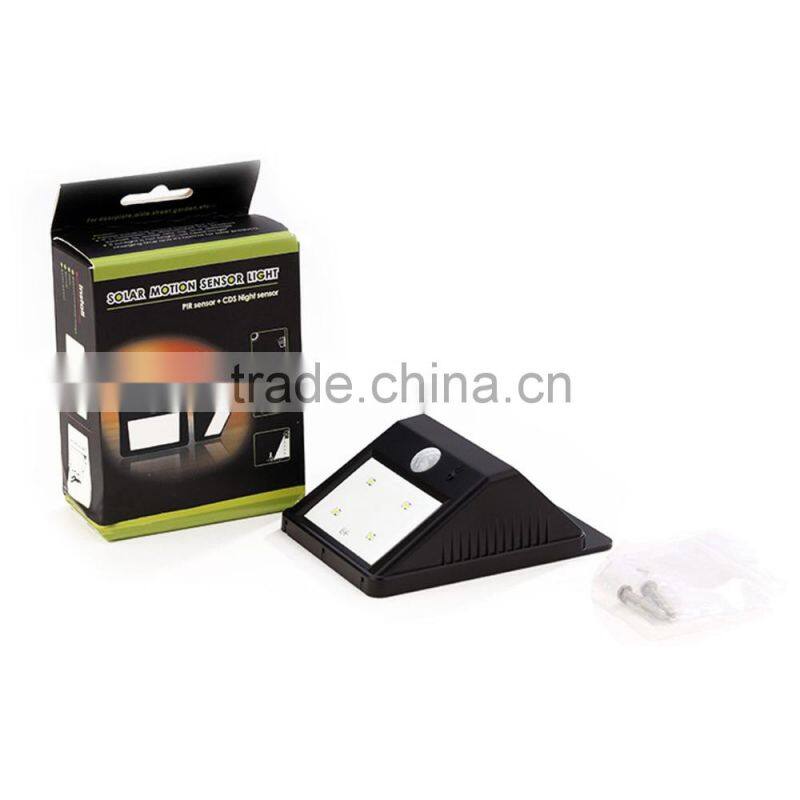 6LED Solar Power PIR Motion Sensor Wall Light Outdoor Waterproof Garden Lamp