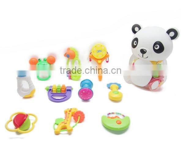 China market safe and cute baby toy rattles package in animal bottle