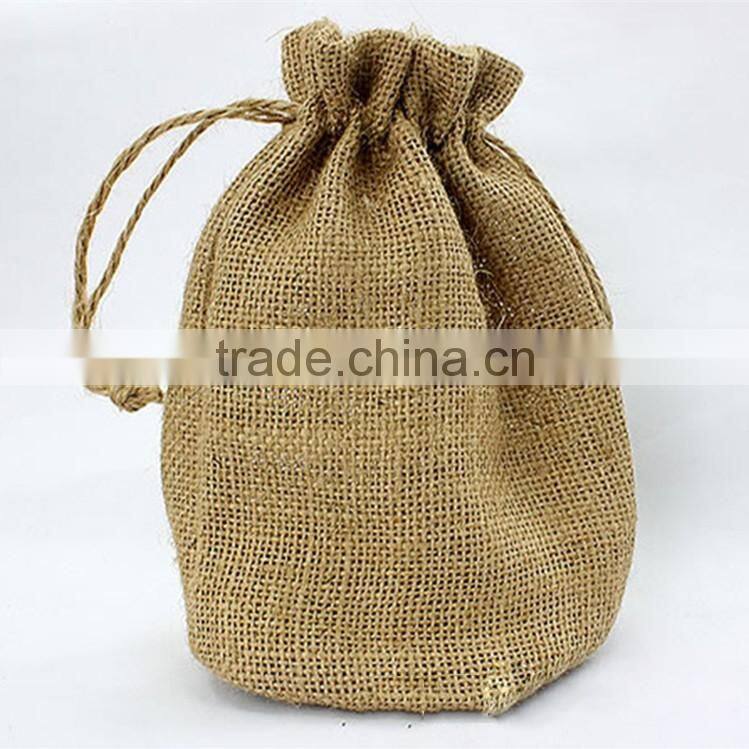 Natural wedding favor burlap Linen jute holiday wine gift bottle bags