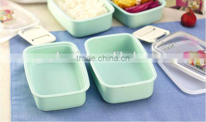 Clear Divided Food Container Bento Lunch Box 4-Compartment Airtight Storage Lid,hot new product for 2015,plastic lunch Bento box