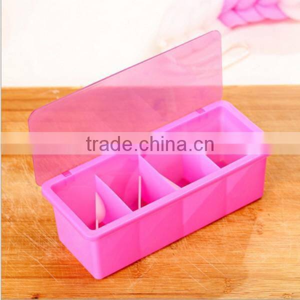 OEM Three Color Food-Grade Home Kitchen Plastic Spice case Condiment tank Seasoning Box Supplier In ShenZhen