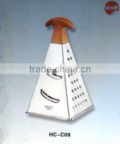 Hot Sale 8" stainless steel vegetable manual grater wood print handle