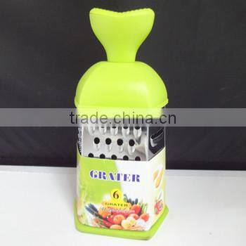 Stainless Steel 4 Sides 10 Inch Vegetable Grater with Food Box