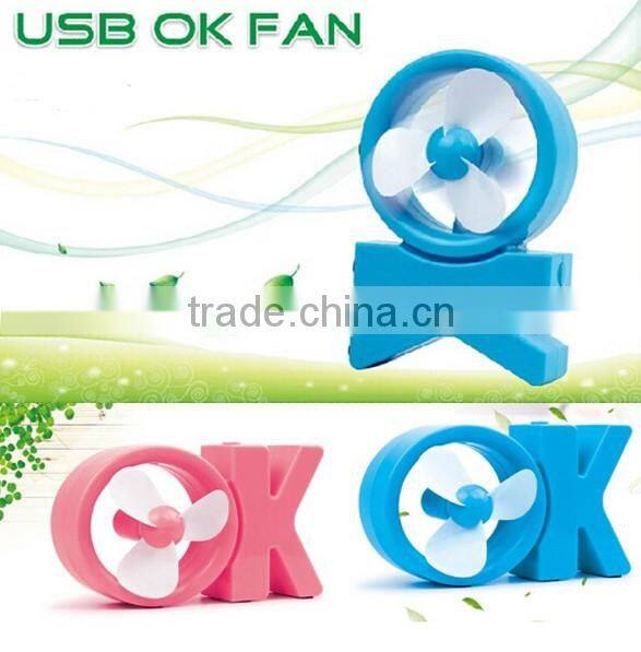 Customized Design Mini USB Desk OK Shape Blower Fan