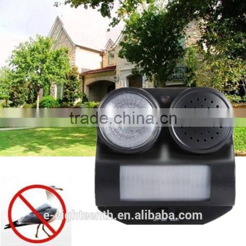 New PIR Sensor Birds Repeller Sound Gunshot Flashlight 80 Square Meters for Birds Repelling Pest control Garden Supplies