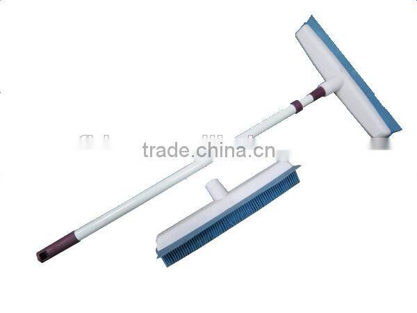 telescopic tpr broom rubber mop with wiper