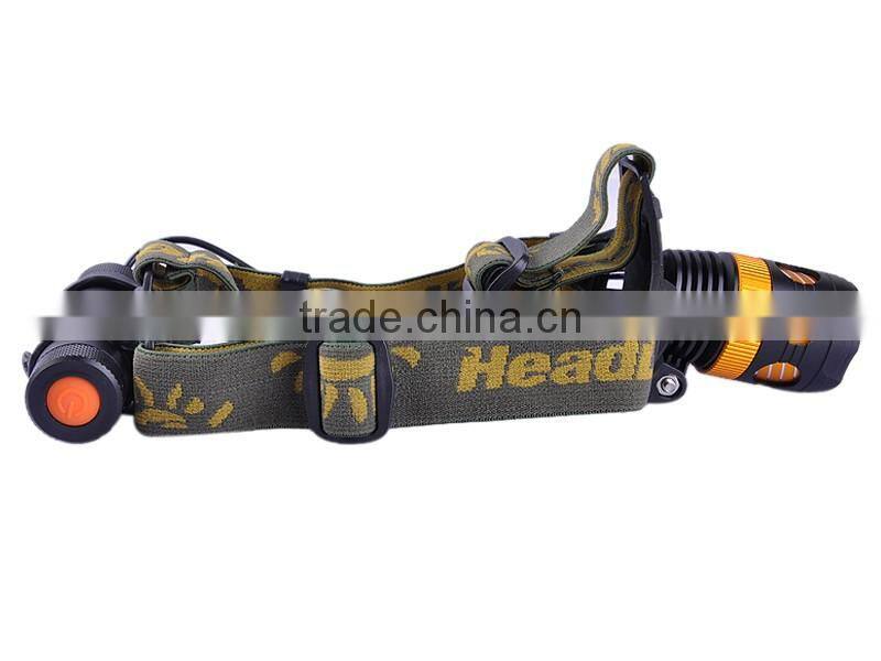 Long Range Headlamp K13 T6 LED 2000 Lumens 3 Mode High Power LED Hunting Headlamp(Black)