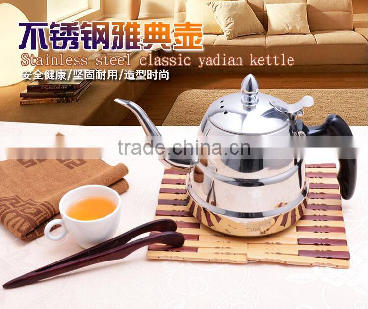 304 Stainless Steel Mirror Polished Cooking Teapot Tea Kettle for Restaurant