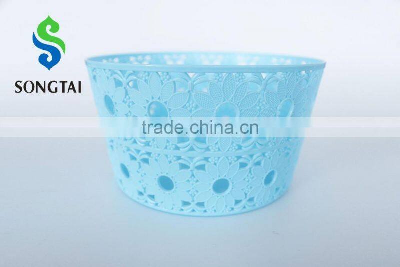 2016 new type pp circular plastic basket with sunflower