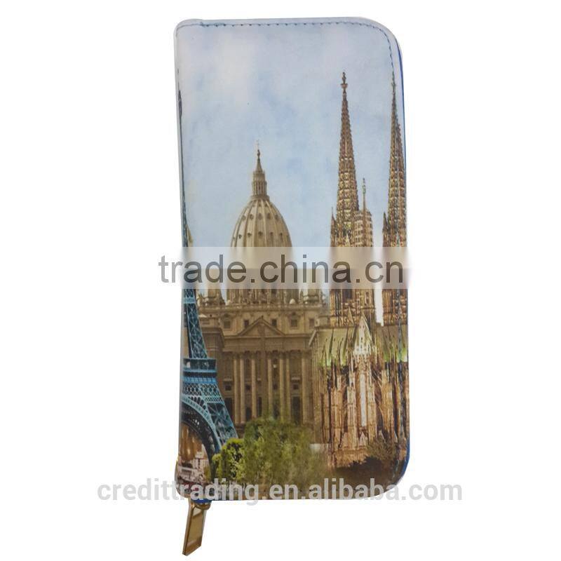 pu printing men's wallet