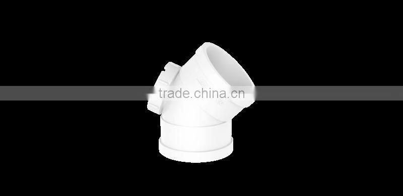 Factory price Manufacturer good quality PVC Fitting UPVC Rubber Joint plastic fitting for drainage GB 45 degree elbow