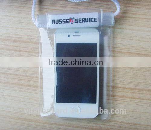 2014 mobile phone pvc waterproof bag with lanyard