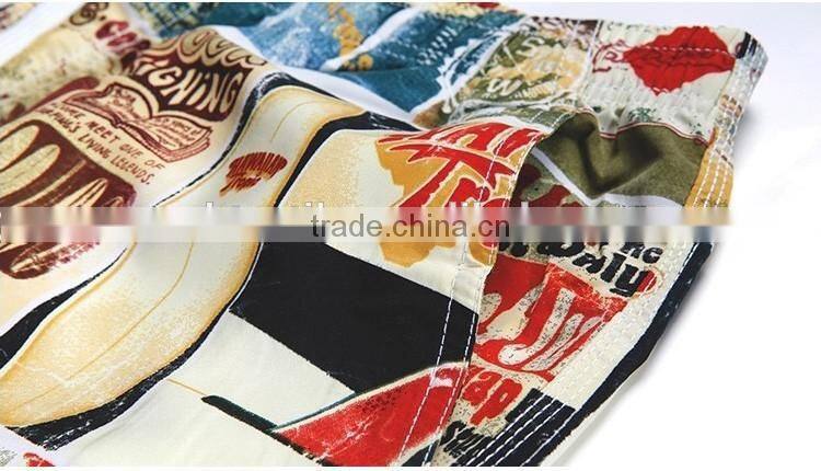 Printed vintage funny fabric beachwear swimwear for man