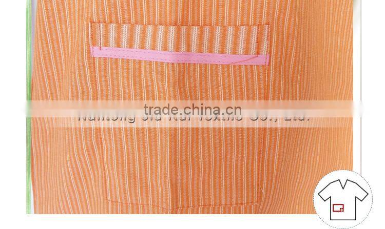 Orange/Green Solid Stripe Unisex Pajama Sets V-Neck Short Sleeve Sleepwear Summer/Autumn Couple Spa Shirt+Pants Pajama Sets