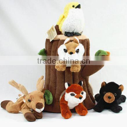 plush pet house toy tree hole plush squeaky pet toy