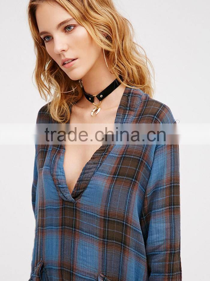 plain vintage sexy school girl plaid long sleeve party wear lady shirt dress manufacturer stays brand designs elastic custom