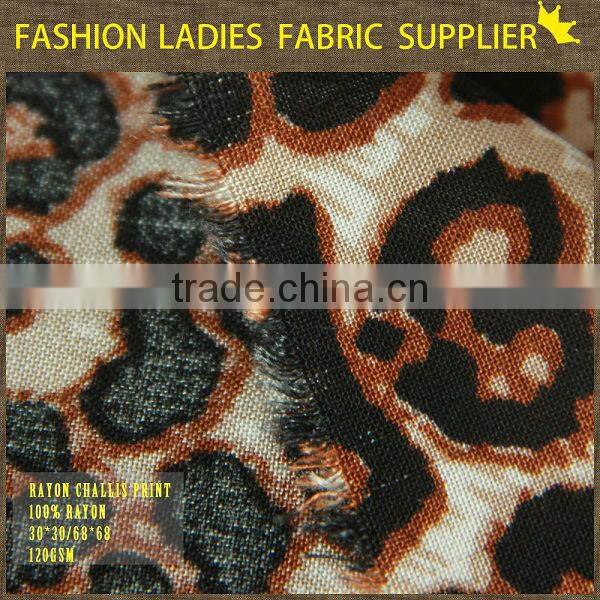 shaoxing cichengtex fashion rayon leopard printed fabric