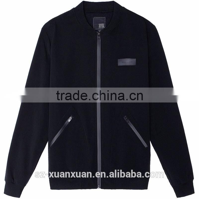 Wholesale casual jacket black slim ployester jacket for men