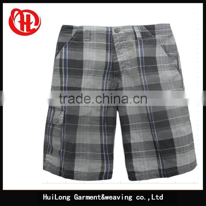 men's cheap short pants stocklots plaid printed shorts