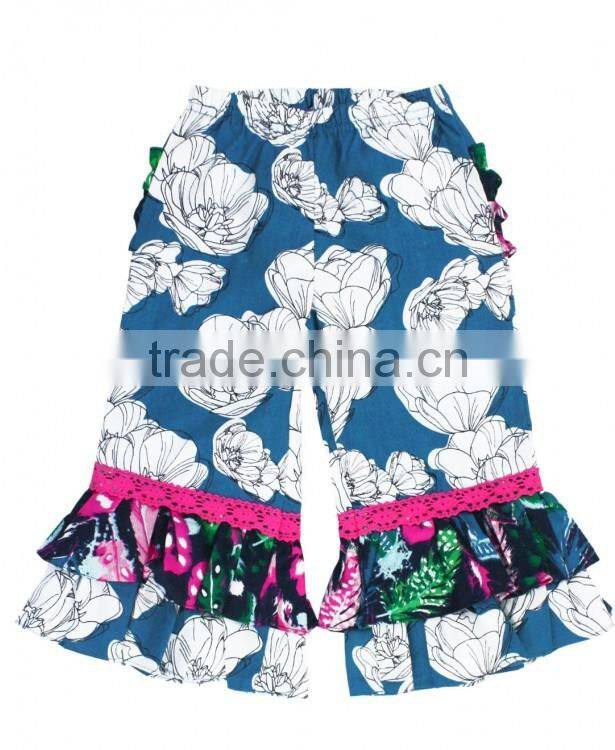 Baby clothes 2017 girls 12 year old kids clothing ruffle wholesale printing children baby fashion trousers
