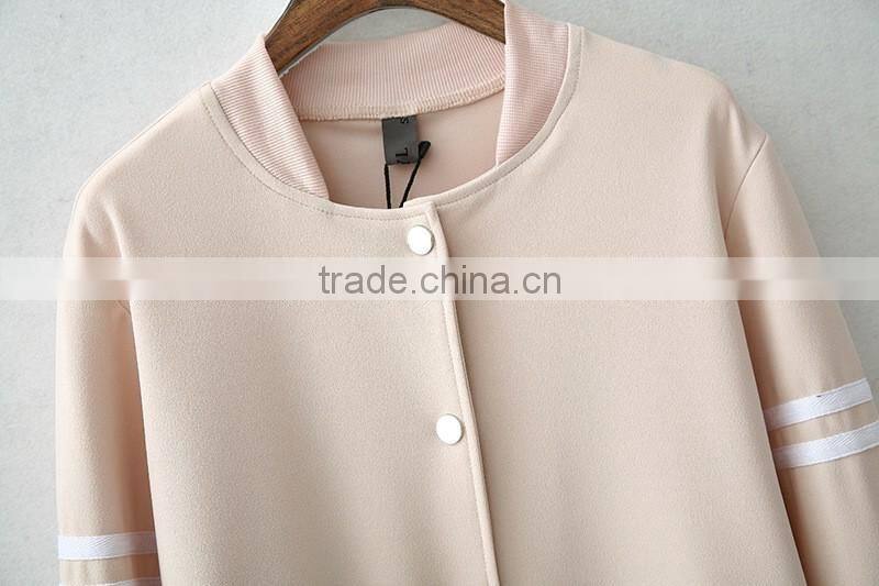 Brand New Cute Baseball Jacket Long Sleeve bomber jacket Stand Collar Slim Womens Coats And Jackets 2016