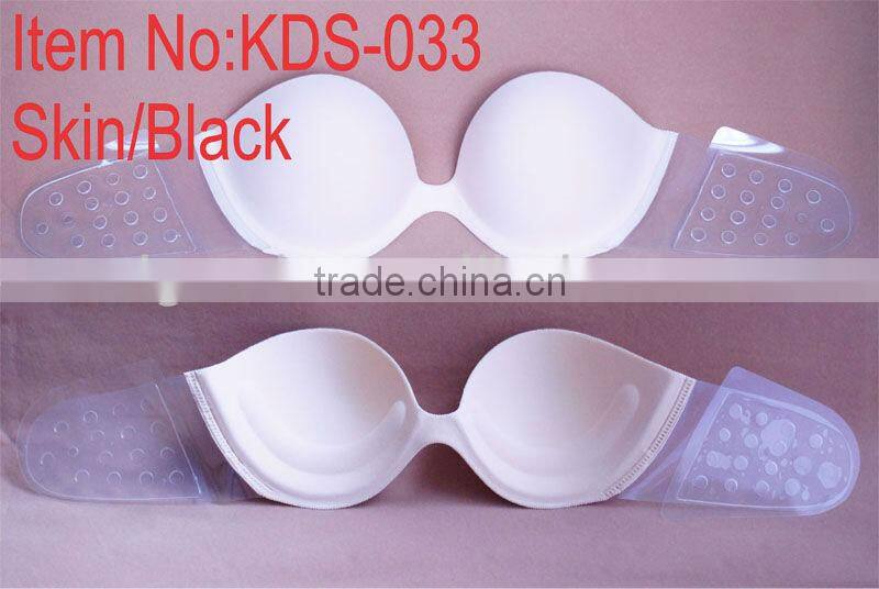 the latest style factory production Black reusable adhesive bra