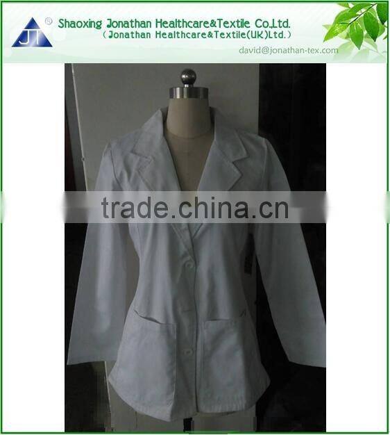 Good quality cheaper white doctor coat/hospital use lab coat/medical uniform scrub
