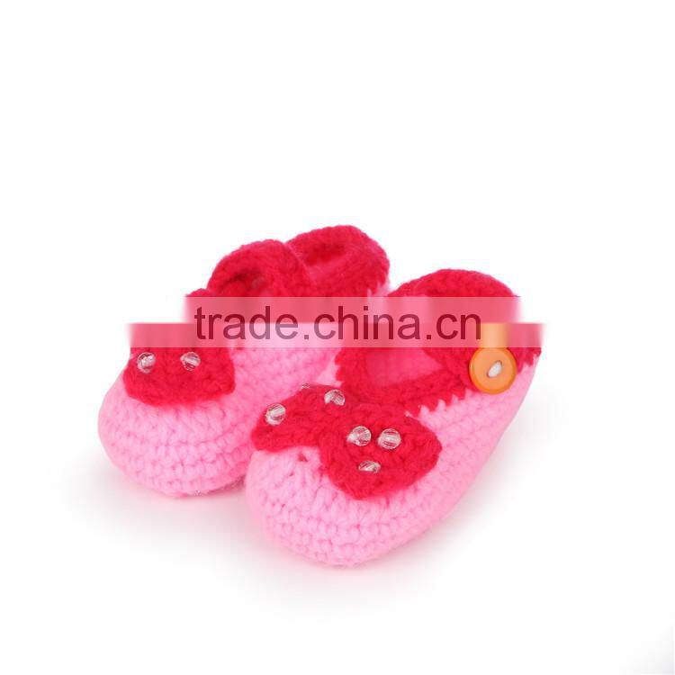 Sequin Instep Strap New Design Handmade Crochet Baby Shoes