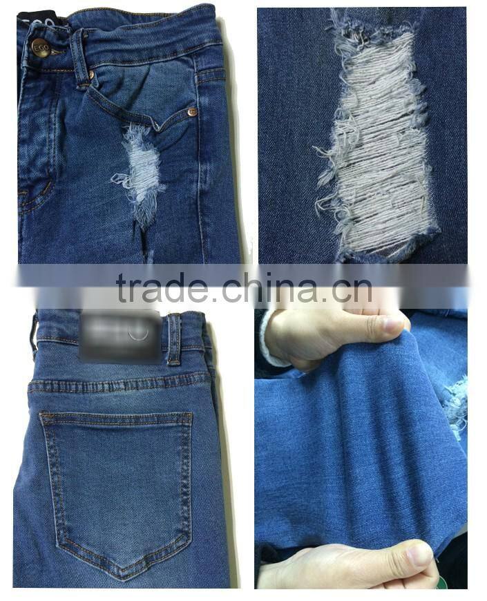 High quality stretchy mens denim shorts stylish ripped denim jeans shorts