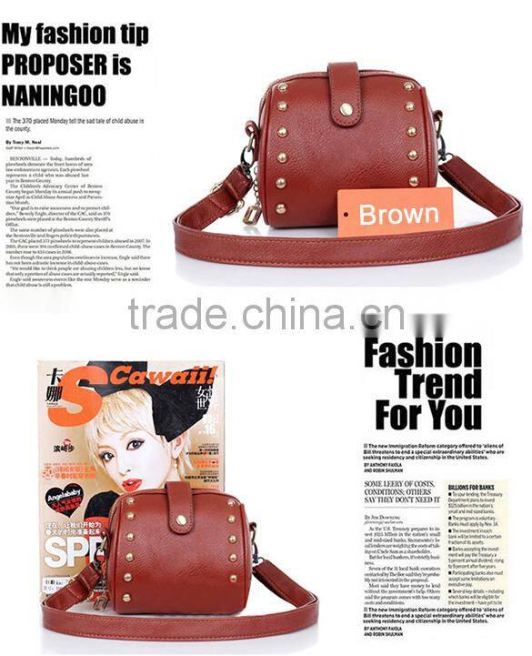 Artificial Leather Rivet Bag Mobile Phone Camera Bag Ladies Messenger Bag SV000197#