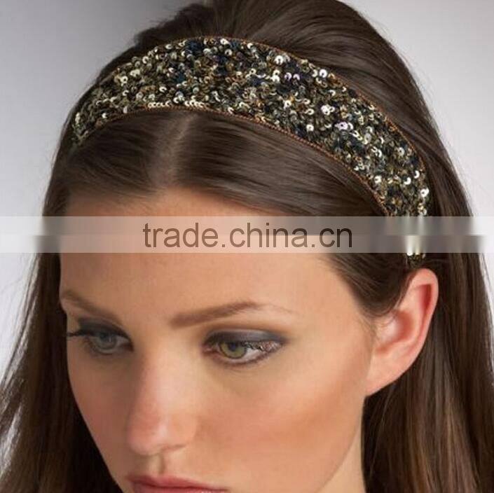 F20072N Hot sale Sequin Grosgrain hair Ribbon hight quality sequin ribbon hair accessories