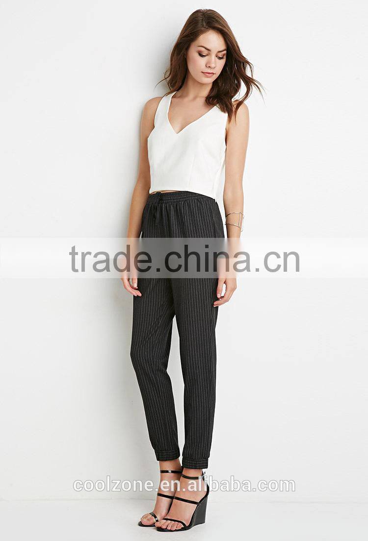 Classic unlined elasticized waist jogger pants wholesale women pants