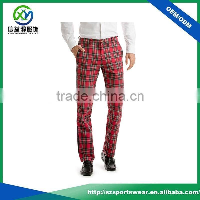 Popular design high quality custom red squares sublimation printing breathable golf pants for men