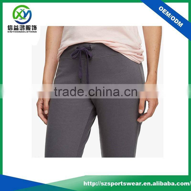 Hot selling grey color womens polyester good stretch gym yoga pants jogger pants