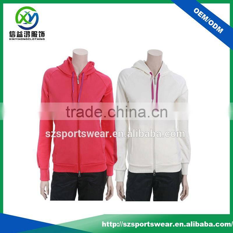 Top Quality Cotton With Spandex Comfortable Thin Sport Hoodies for women