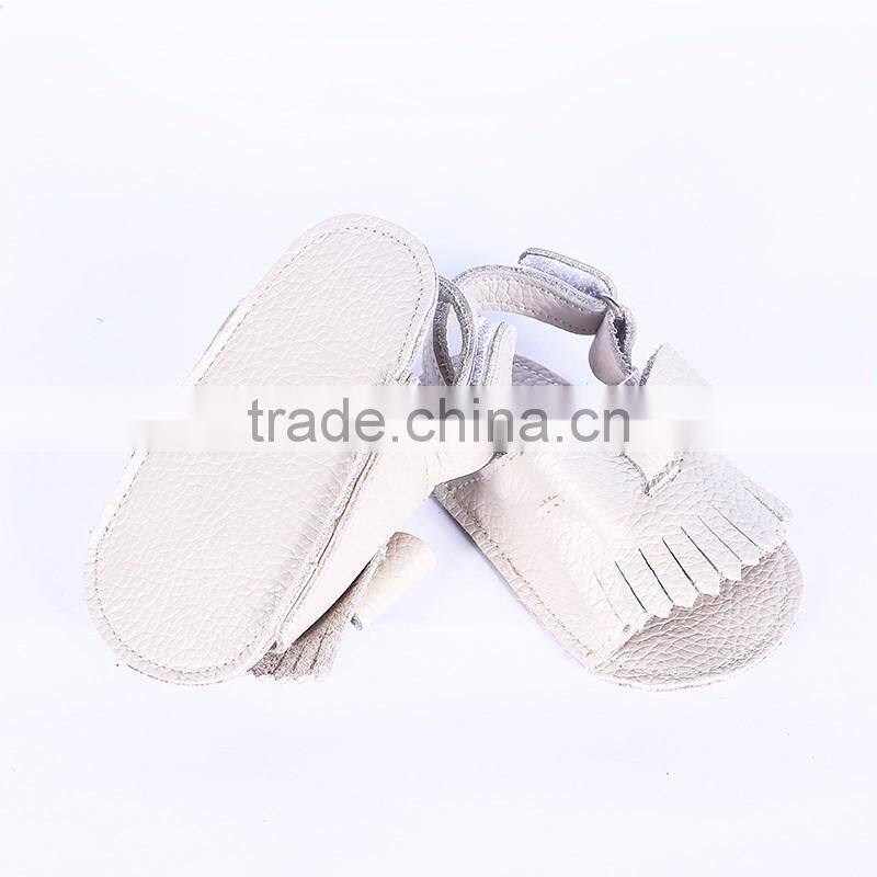 New design fringed genuine leather baby sandals, baby fringed sandals
