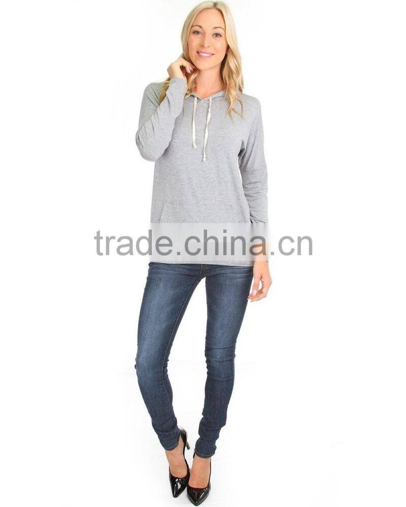 Made in China Ladies Thin/lightweight Drawstring Hoodies