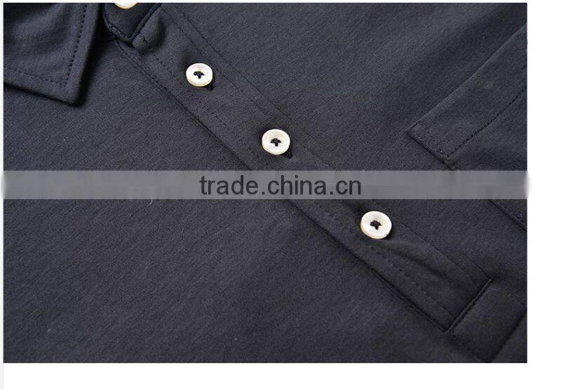 Mens new design wholesale long sleeve polo shirt with pocket