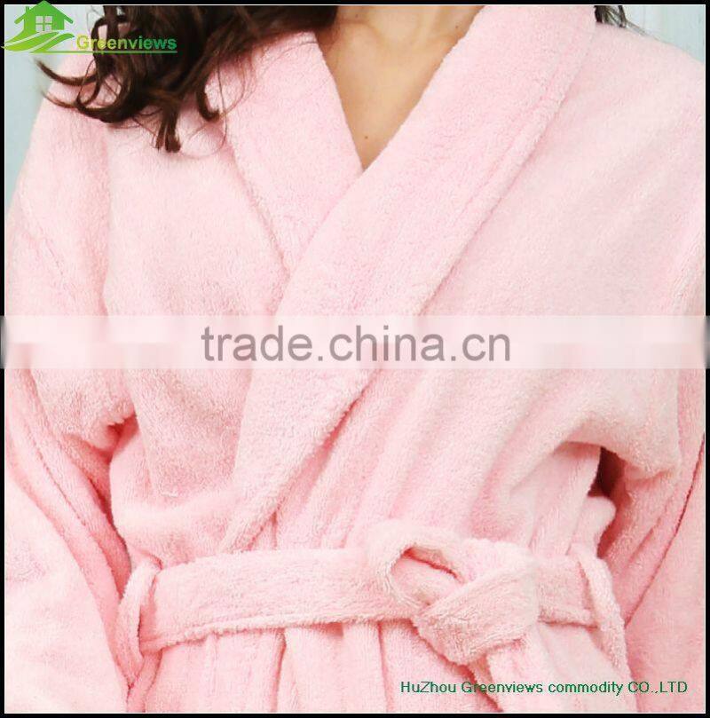 Cotton bright color bathrobe for adults velvet bathrobe for men cotton robes for women embroidered robe